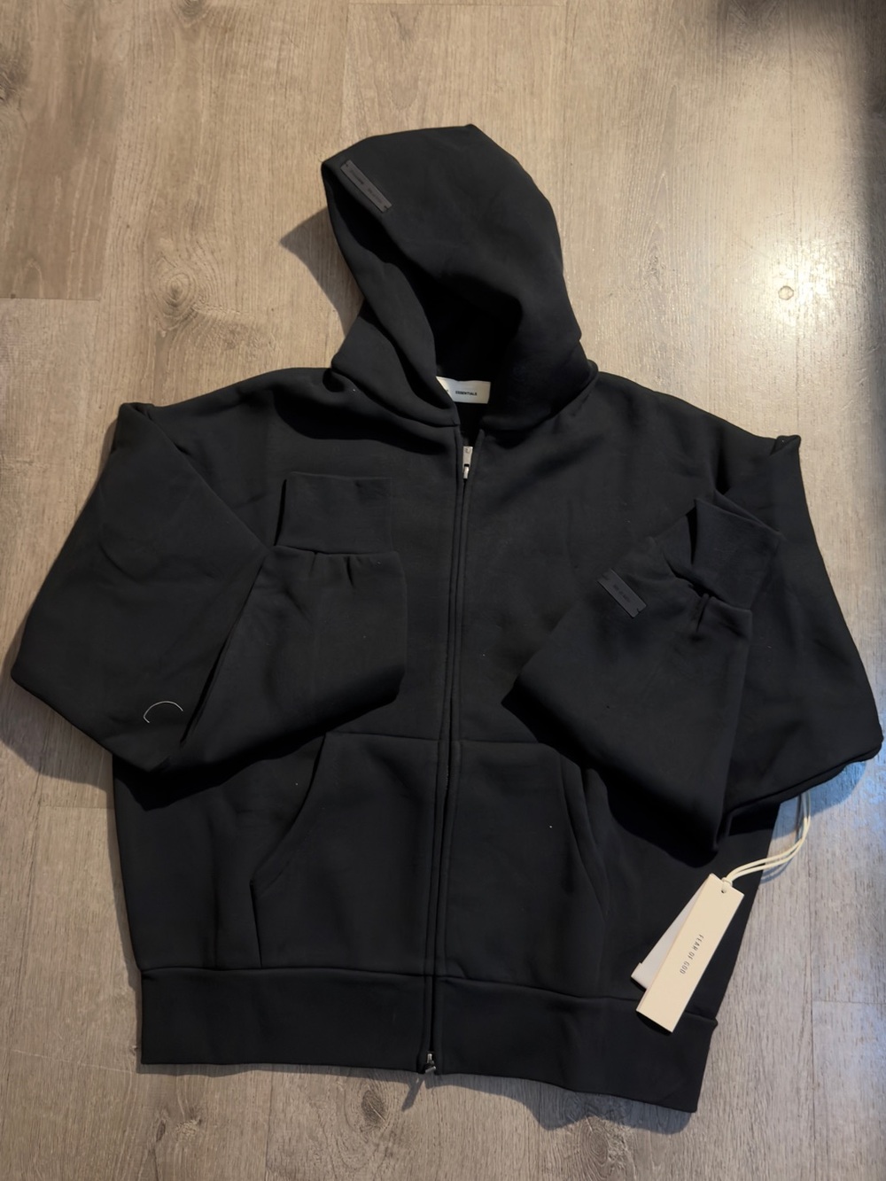 Fear of God Essentials Black Hooded Zip up